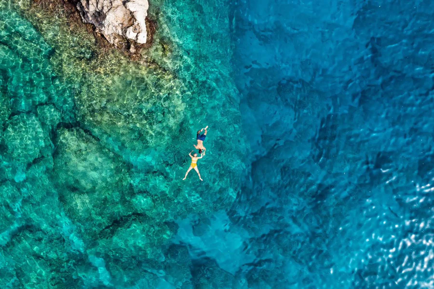 Snorkelling above coral reef